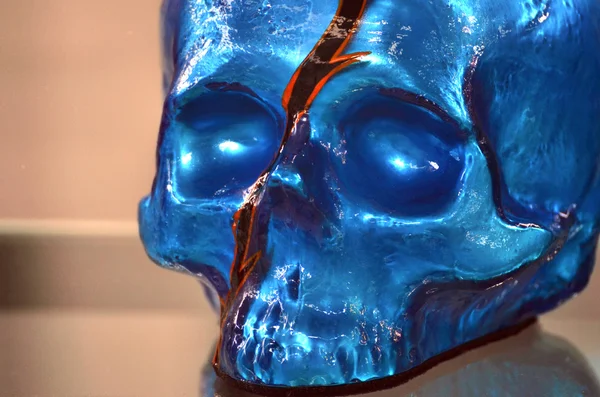 Adorno del cráneo azul — Foto de Stock