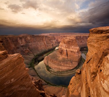 Dramatic Desert Canyon Sunrise clipart