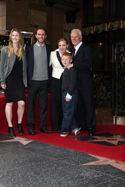 Malcolm McDowell, Rodzina w tym Kelley McDowell, Beckett McDowell , — Zdjęcie stockowe