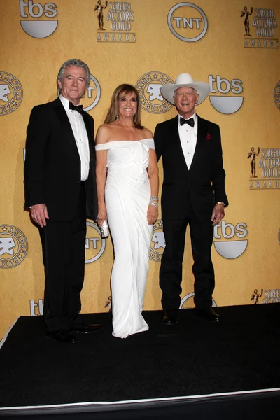 Patrick Duffy, Linda Grey, Larry Hagman — Stock Photo, Image