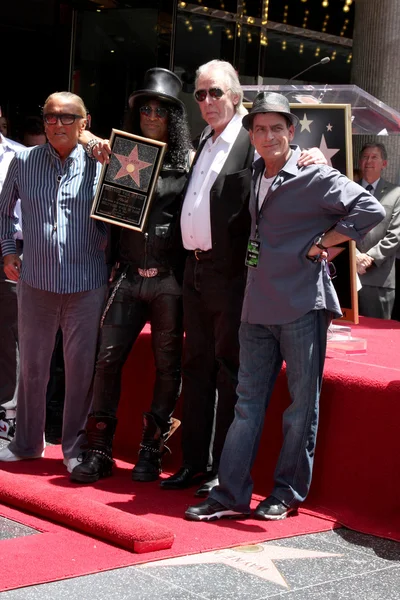 Robert Evans, Slash, Jim Ladd, Charlie Sheen — Foto de Stock