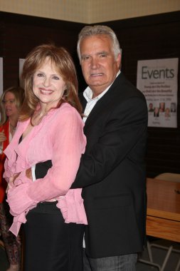 Janice Lynde, John McCook (Early YnR Costars Leslie Brooks, Lance Prentiss) clipart