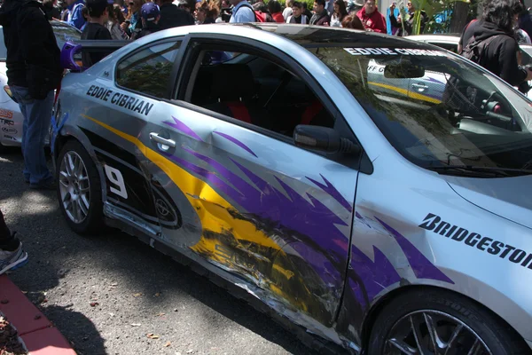 Автомобиль Эдди Сибриана разбился после гонки — стоковое фото