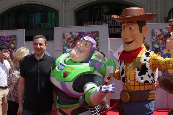 Bob Iger, Buzz Lightyear e Woody — Foto Stock