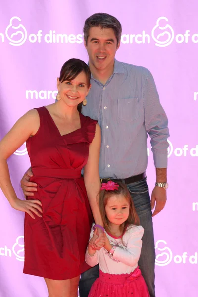 Kellie Martin ve aile — Stok fotoğraf