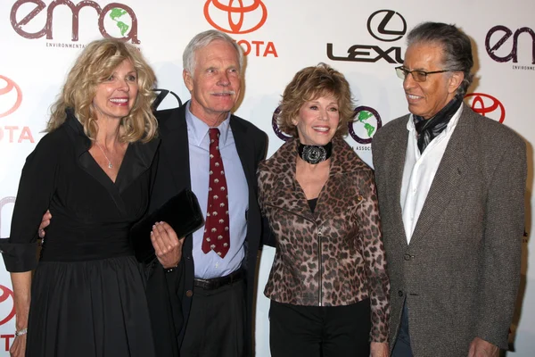 Guest, Ted Turner, Jane Fonda and Richard Perry — Stock Photo, Image