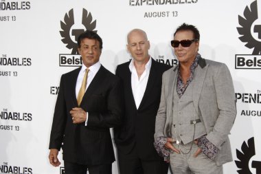 Sylvester stallone, bruce willis ve mickey rourke