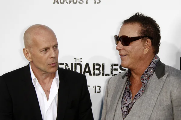 Bruce Willis and Mickey Rourke — Stock Photo, Image