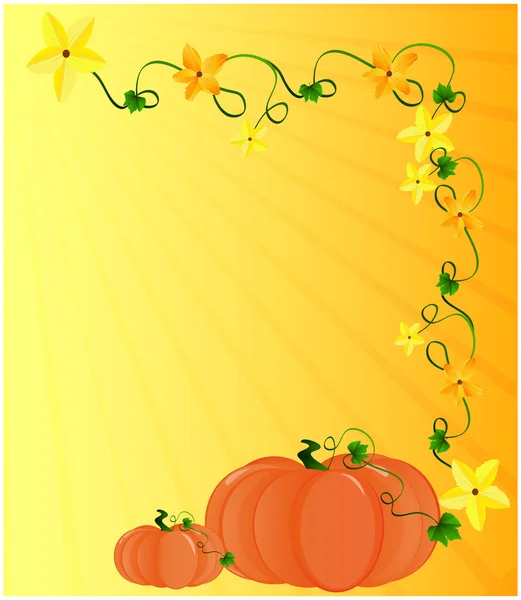 stock vector Pumpkin with flower