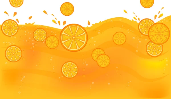 Sok z kawałkami pomarańczy — Wektor stockowy