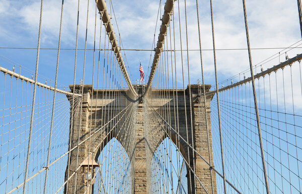 A detail of the archs of the Brooklyn Bridge