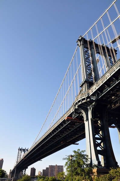 A view of the Manhattan bridge from the Brooklyn side