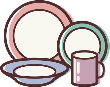 Illustration of a dish set clipart