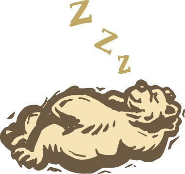 A bear taking a nap clipart