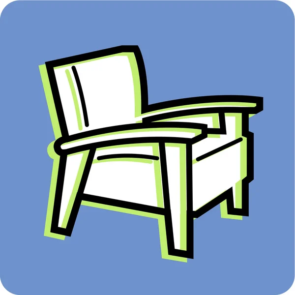 Ilustrace lenošení židle na modrém pozadí — Stock fotografie