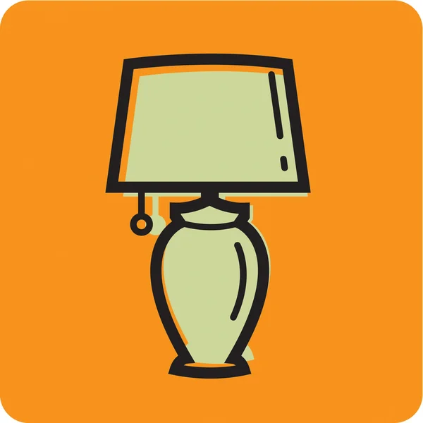 Illustration av en lampa på en orange bakgrund — Stockfoto