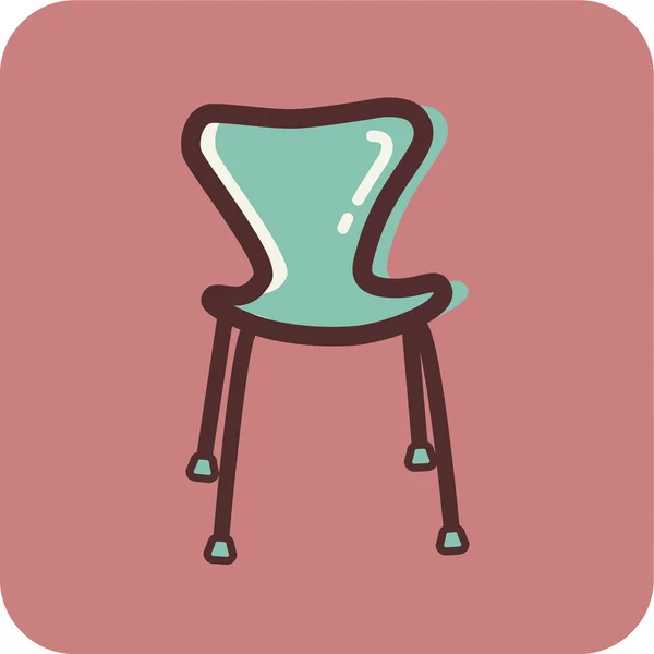 Illustration of a modern chair on a pink backtround — Stock Photo, Image