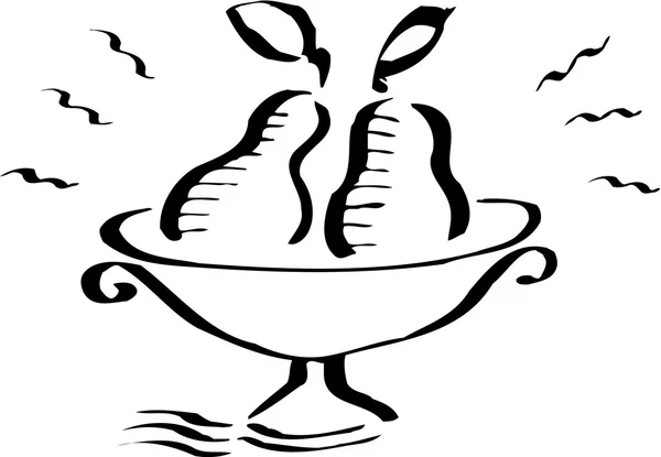 一对夫妇的梨的插图 — 图库照片