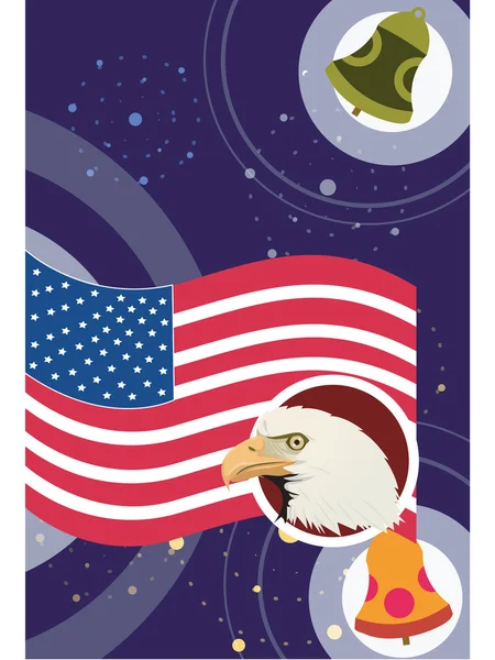 Μια αμερικανική σημαία με έναν αετό — Φωτογραφία Αρχείου