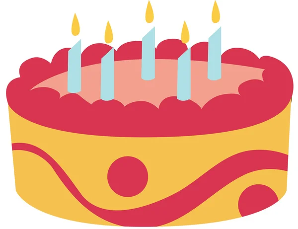 Eine Geburtstagstorte mit brennenden Kerzen — Stockfoto