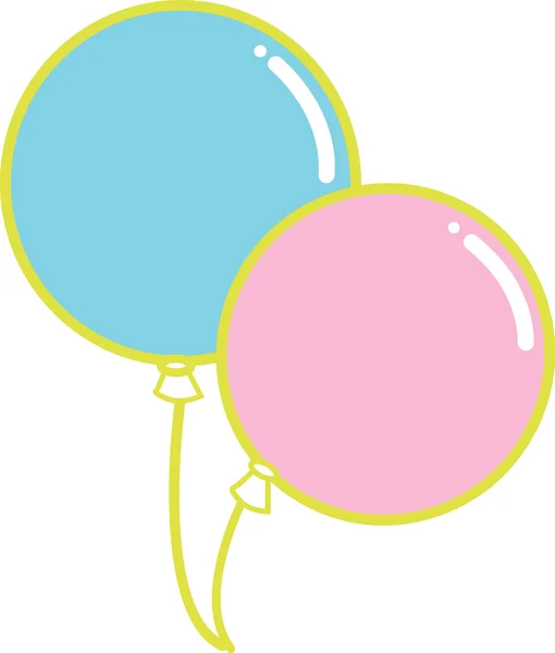 En blå og en rosa ballong – stockfoto