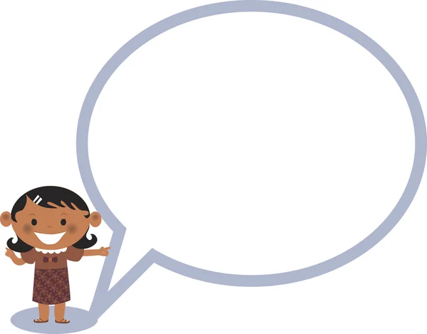 A girl with a speech bubble — Stock Photo, Image