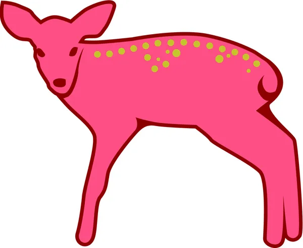 Ilustração de um fawn rosa e verde — Fotografia de Stock