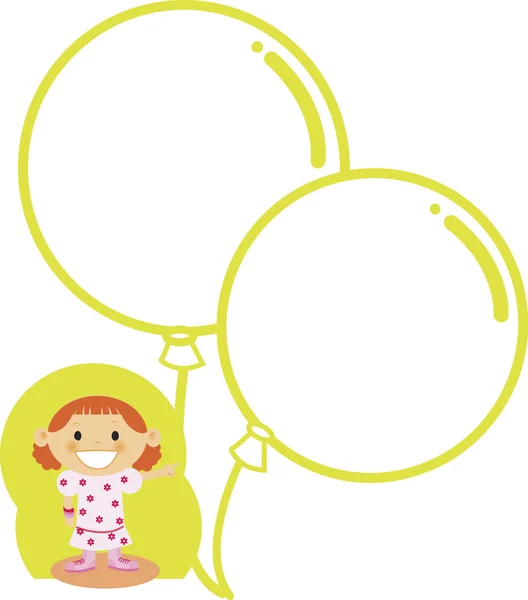 Agirl holding balloons — Stock Photo, Image