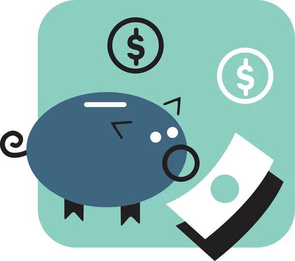 Piggy bank and money — Stock Photo, Image