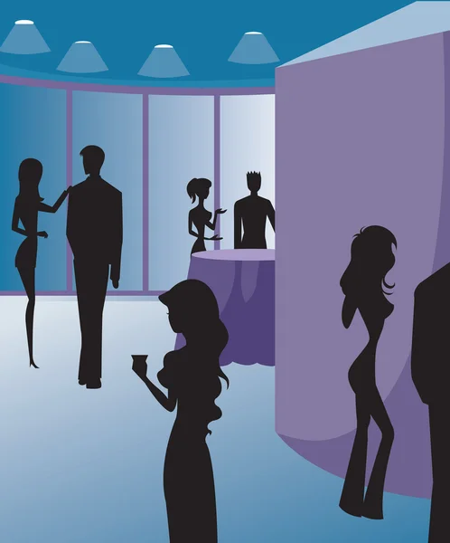 Silhouettes at a party — Stock Photo, Image