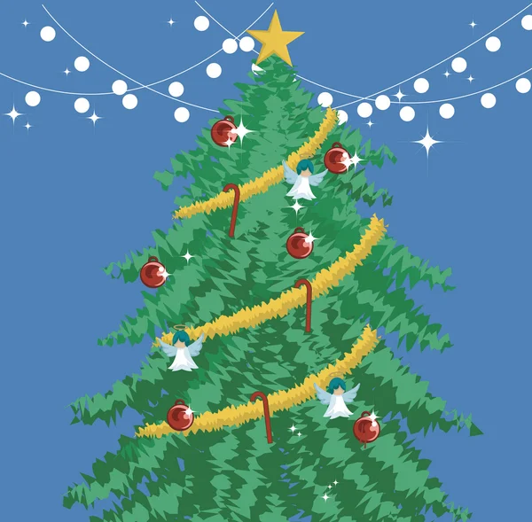 Een versierde kerstboom — Stockfoto
