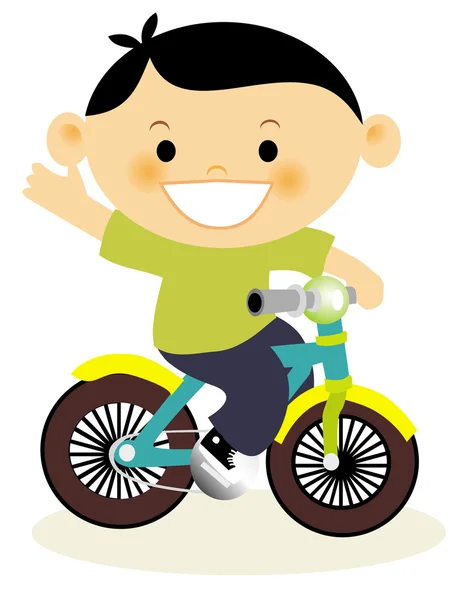 En ung pojke cyklar — Stockfoto