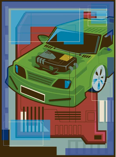 Иллюстрация гибридного автомобиля — стоковое фото