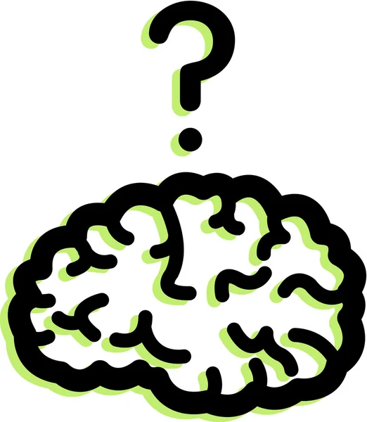 Εικονογράφηση του έναν εγκέφαλο και ένα ερωτηματικό — Φωτογραφία Αρχείου