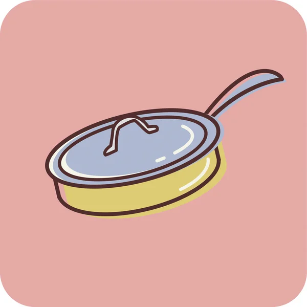 Illustration of a pan on a pink background — Stock Photo, Image