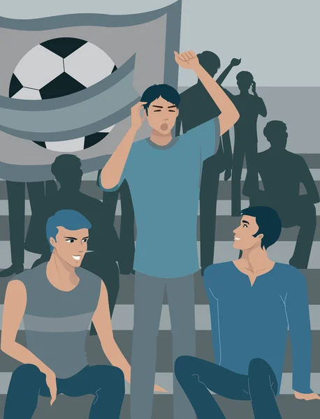 Tres hombres en un club de fútbol — Foto de Stock