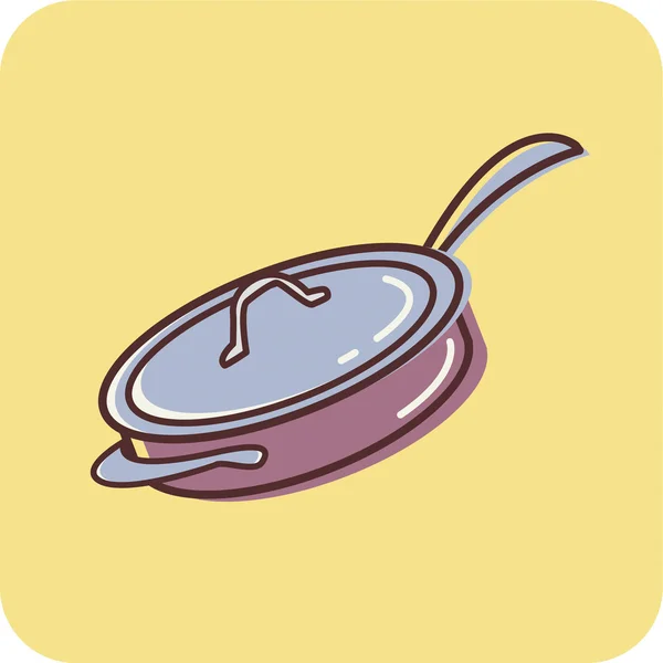 Illustration of a pan on a yellow background — Stock Photo, Image
