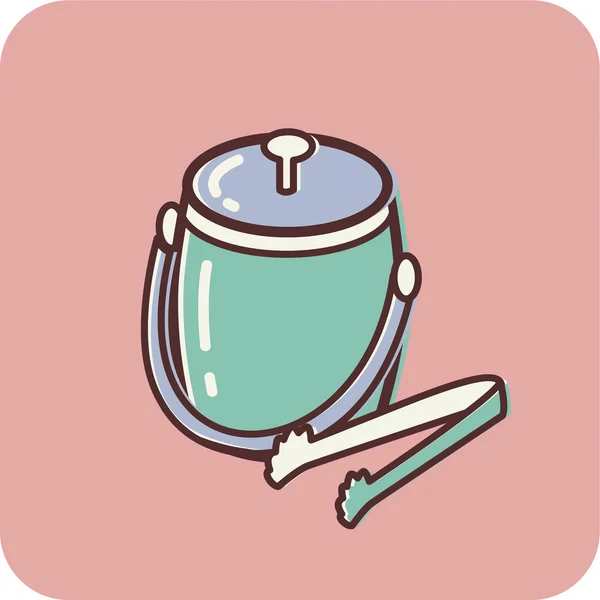 Illustration of an ice bucket on a pink background — Stock Photo, Image