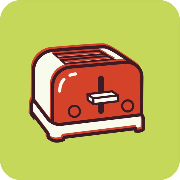 Illustration of an orange retro toaster — Stok fotoğraf