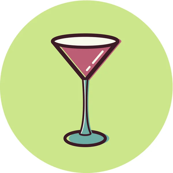 马提尼酒杯的插图 — 图库照片