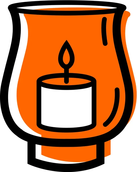 Illustration of a candle in a hurricane lamp — Stock Photo, Image
