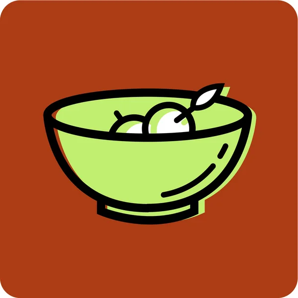Illustration of a bowl of fruit on an orange background — Stock Photo, Image