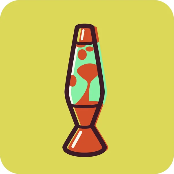Illustration of a lava lamp on a yellow background — Stock Photo, Image