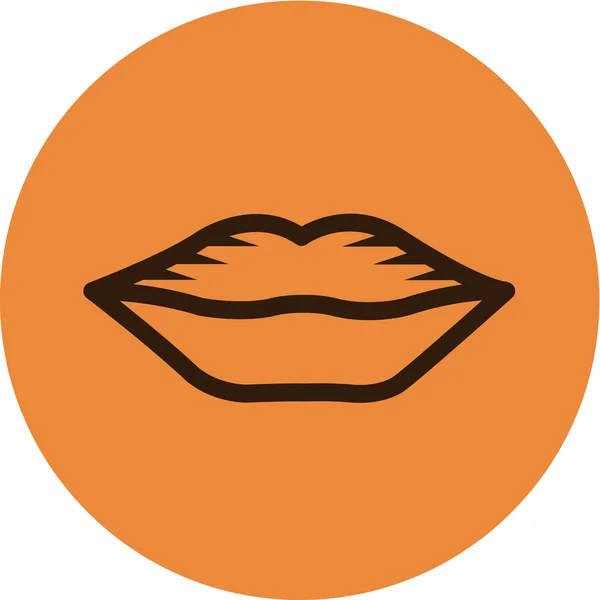 Ilustração de lábios em um fundo laranja — Fotografia de Stock