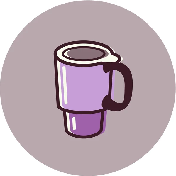 Illustration of a travel mug on a purple background — Stock Photo, Image