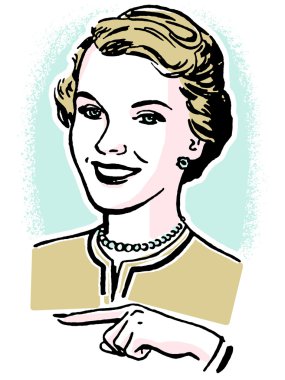 A vintage style portrait of a woman clipart