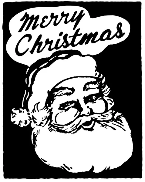 Eine weihnachtlich inspirierte Weihnachtsmann-Illustration mit dem Text Frohe Weihnachten — Stockfoto