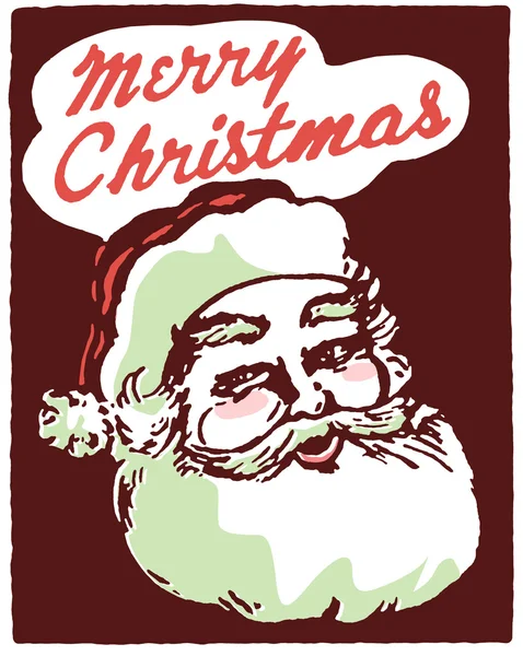 A Christmas inspired Santa illustration with the text Merry Christmas — Stock Photo, Image