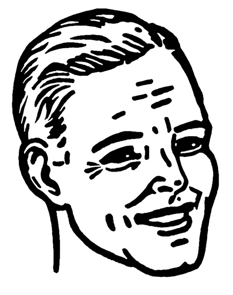 En svartvit version av ett grafiskt porträtt av en man — Stockfoto