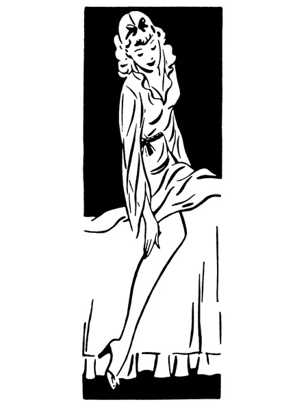 Черно-белая версия портрета женщины в винтажном стиле — стоковое фото